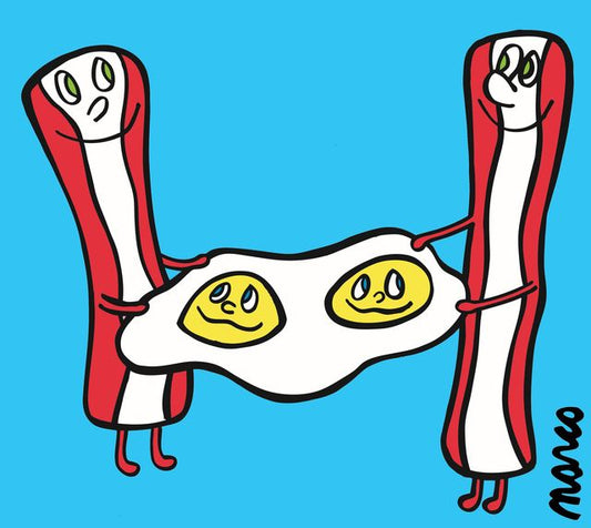 BACON N EGGIES LIMITED EDITION MARCOART PRINT
